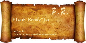 Plank Renáta névjegykártya